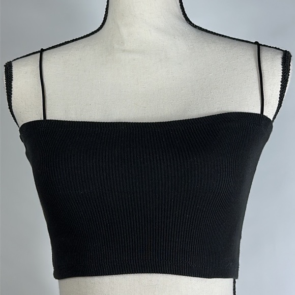 Zara Tops - Zara crop tube top with elastic string straps - size M